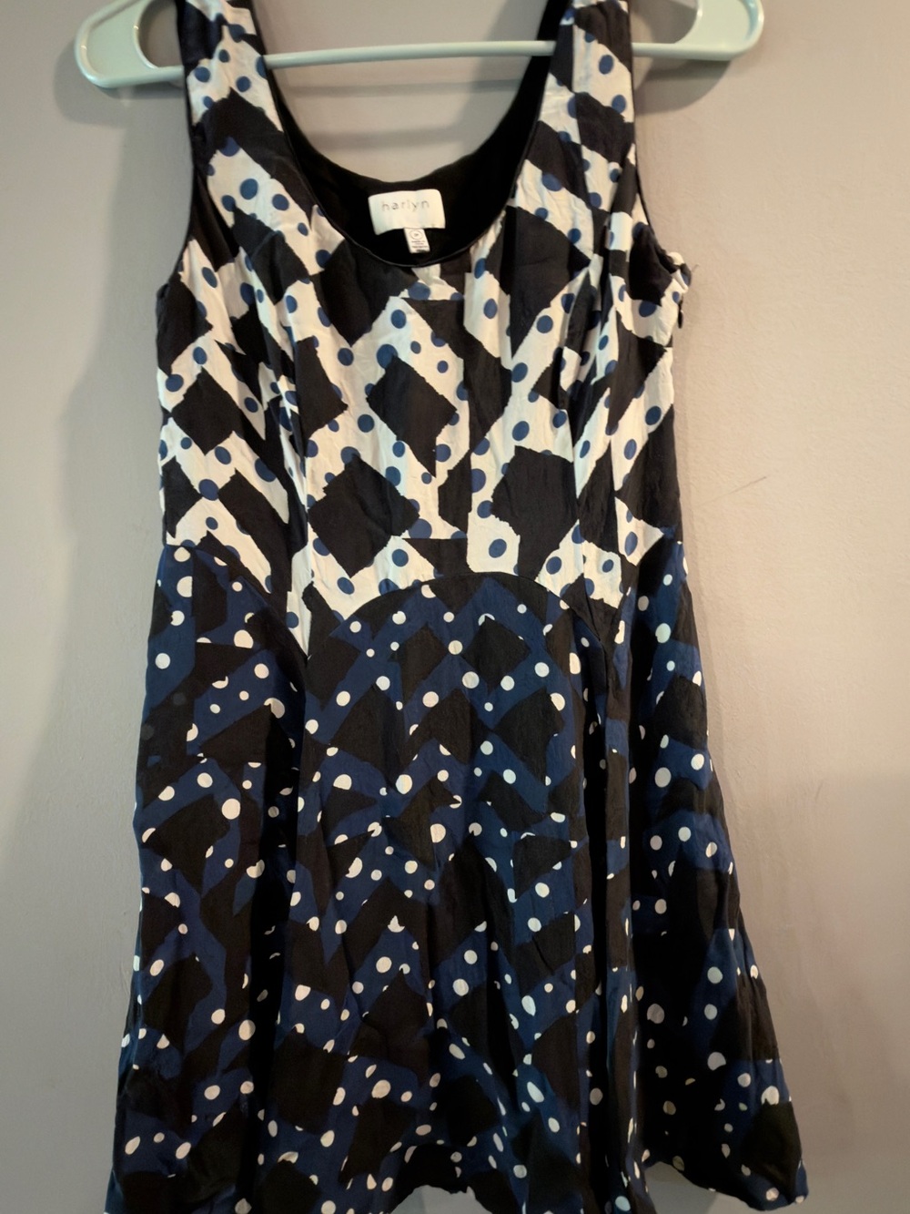 Sleeveless Midi Dress in Black, White & Navy